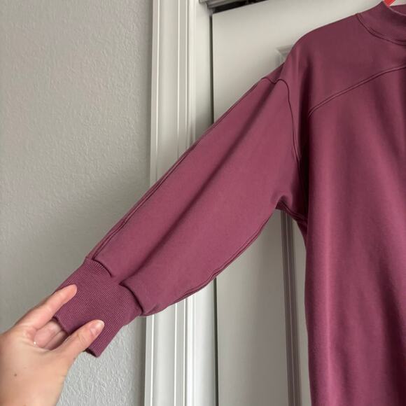 Lululemon Broken Beats Sweater Dress Cotton Plumful Sz L Athleisure - Picture 6 of 10